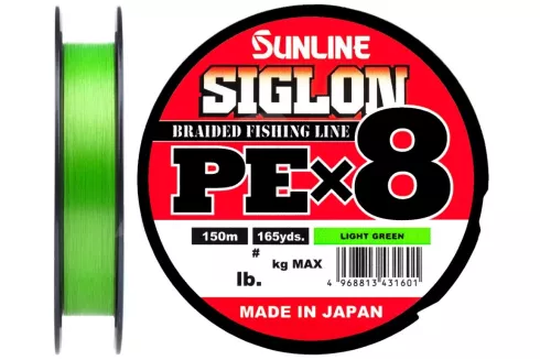 Шнур Sunline Siglon PE x8 150м #0.4/0.108мм 6lb/ 2.9кг (салатовий)