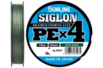 Шнур Sunline Siglon PE x4 150м #3.0/0.296мм 50lb/ 22.0кг (темно-зеленый)