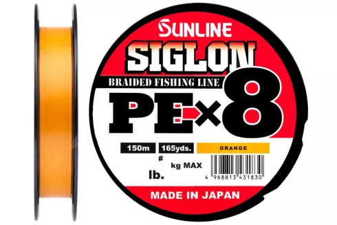 Шнур Sunline Siglon PE x8 150м #0.3/0.094мм 5lb/ 2.1кг (оранжевый)
