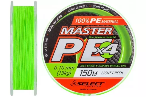 Шнур Select Master PE 150м/ 0.10мм (салатовий)