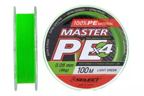 Шнур Select Master PE 100м/ 0.06мм 9кг (салатовий)