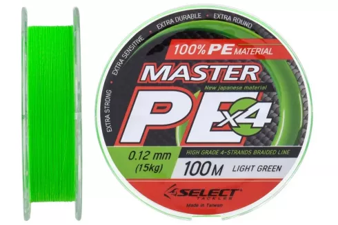 Шнур Select Master PE 100м/ 0.12мм 15кг (салатовий)