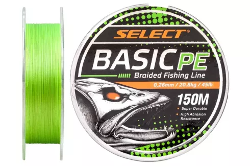 Шнур Select Basic PE 150м 0.26мм 45lb/ 20.8кг (салатовий)