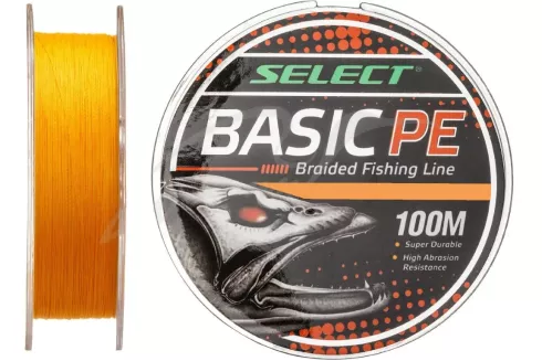Шнур Select Basic PE 100м 0.08мм 8lb/ 4кг (помаранчевий)