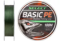 Шнур Select Basic PE 100м 0.10мм 10lb/ 4.8кг (темно-зелений)