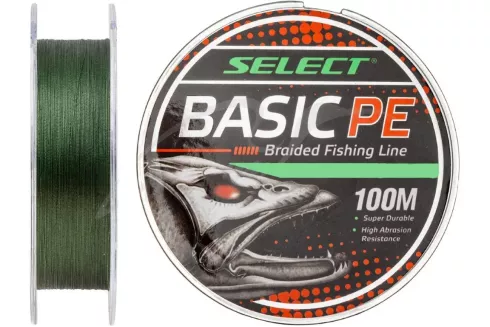 Шнур Select Basic PE 100м 0.12мм 12lb/ 5.6кг (темно-зеленый)