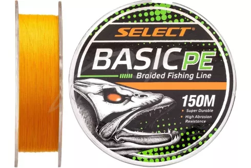 Шнур Select Basic PE 150м 0.16мм 18lb/ 8.3кг (оранжевый)