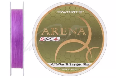 Шнур Favorite Arena PE 100м #0.2/0.076мм 5lb/ 2.1кг (пурпурний)