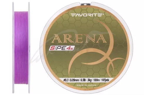 Шнур Favorite Arena PE 100м #0.3/0.09мм 6.5lb/ 3кг (пурпурний)