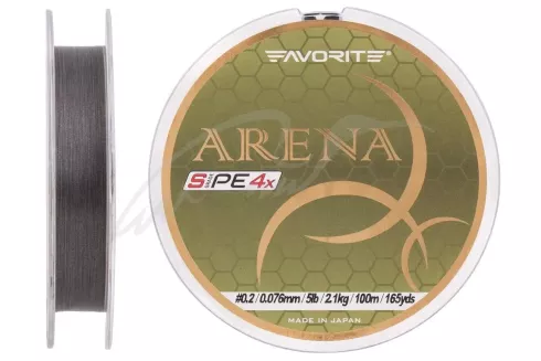Шнур Favorite Arena PE 100м #0.2/0.076мм 5lb/ 2.1кг (серебристо-серый)