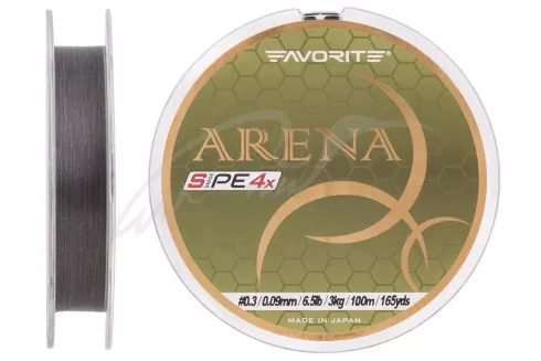 Шнур Favorite Arena PE 100м #0.3/0.09мм 6.5lb/ 3кг (серебристо-серый)