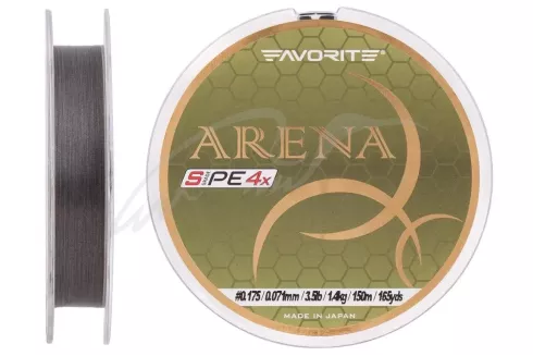 Шнур Favorite Arena PE 150м #0.175/0.071мм 3.5lb/ 1.4кг (серебристо-серый)
