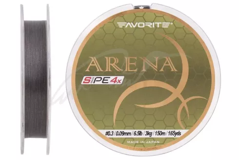 Шнур Favorite Arena PE 150м #0.3/0.09мм 6.5lb/ 3кг (серебристо-серый)