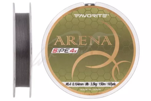 Шнур Favorite Arena PE 150м #0.4/0.104мм 8lb/ 3.5кг (сріблясто-сірий)