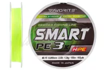 Шнур Favorite Smart PE 3x 150м #0.15/0.066мм 2.5lb/ 1.2кг (желтый)
