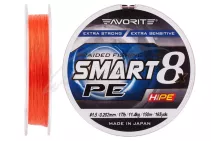Шнур Favorite Smart PE 8x 150м #1.5/0.209мм 25lb/ 11.4кг (червоно-помаранчевий)