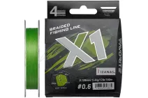 Шнур Favorite X1 PE 4x 150м #0.6/0.128мм 12lb/ 5.4кг (светло-зеленый)