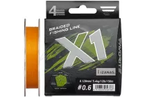 Шнур Favorite X1 PE 4x 150м #0.6/0.128мм 12lb/ 5.4кг (помаранчевий)