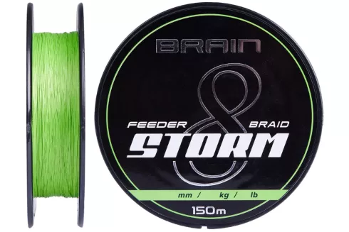 Шнур Brain Storm 8X (lime) 150м 0.08мм 11lb/4.8кг