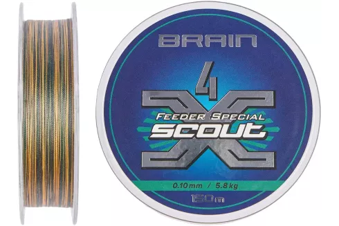 Шнур Brain Scout 4X 150м (camo green) 0.100мм 5.8кг