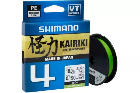 Шнур Shimano Kairiki 4 PE (Mantis Green) 150м 0.06мм 4.4кг