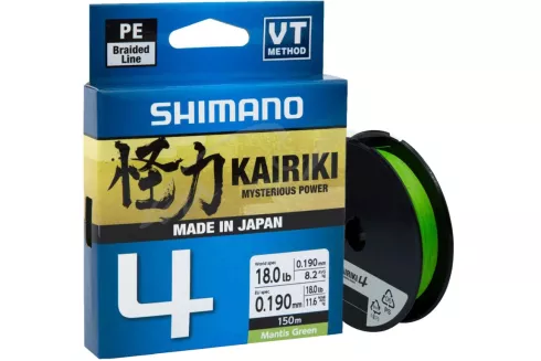 Шнур Shimano Kairiki 4 PE (Mantis Green) 150м 0.23мм 18.6кг