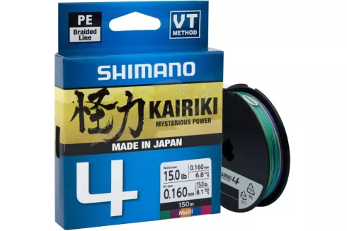 Шнур Shimano Kairiki 4 PE (Multi Colour) 150м 0.20мм 13.8кг