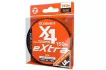 Шнур Zemex Extra X4 150м #0.6/0.128мм 2.9кг/6lb (оранжевый)