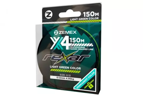 Шнур Zemex Rexar X4 150м #0.6/0.12мм 4.96кг/10lb (світло-зелений)