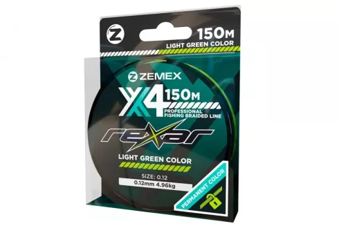 Шнур Zemex Rexar X4 150м #0.8/0.14мм 5.82кг/12lb (светло-зеленый)