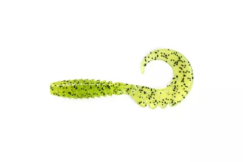 Силікон FishUP Fancy Grub 1"/ 12шт, колір: 055 Chartreuse/Black