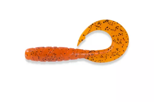 Силикон FishUP Mighty Grub 4.5" (4шт/уп), цвет: 049 - Orange Pumpkin/Black