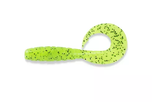 Силикон FishUP Mighty Grub 4.5" (4шт/уп), цвет: 055 - Chartreuse/Black