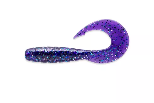 Силикон FishUP Mighty Grub 4.5" (4шт/уп), цвет: 060 - Dark Violet/Peacock & Silver