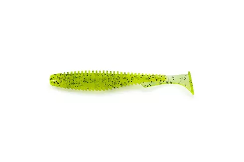 Силикон FishUP U-Shad 4" (8шт/уп), цвет: 055 - Chartreuse/Black