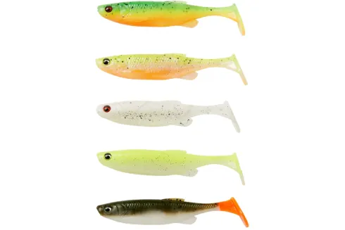 Силикон Savage Gear Fat Minnow T-Tail 75мм 5.0г (5 шт/уп), цвет: Darkwater Mix