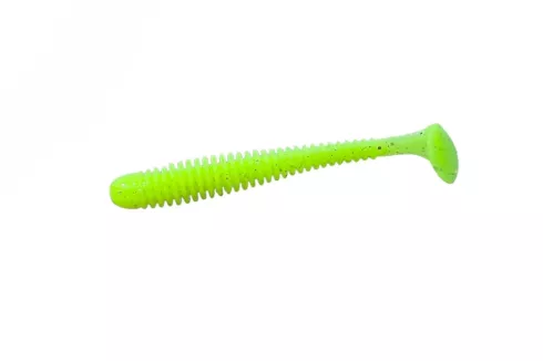 Силикон Crazy Fish Vibro Worm 3.4" (5шт/уп), цвет: 54 Green Acid