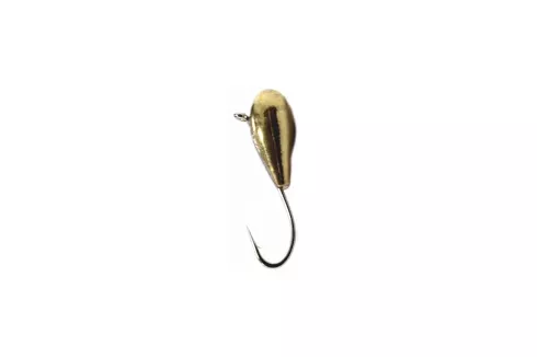 Мормишка вольфрамова Diskus Крапля з вушком 0125 2.5мм 0.28г, колір: золото