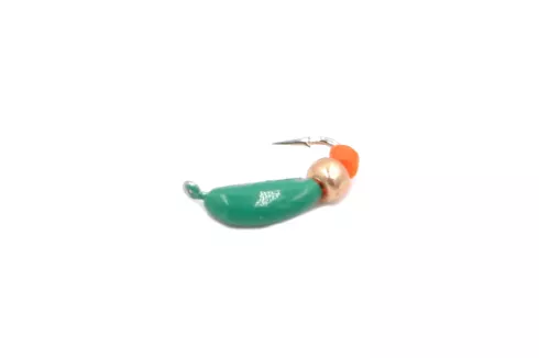 Мормишка вольфрамова Diskus Банан з вушком і кулею 0.3г/2мм, колір: зелений